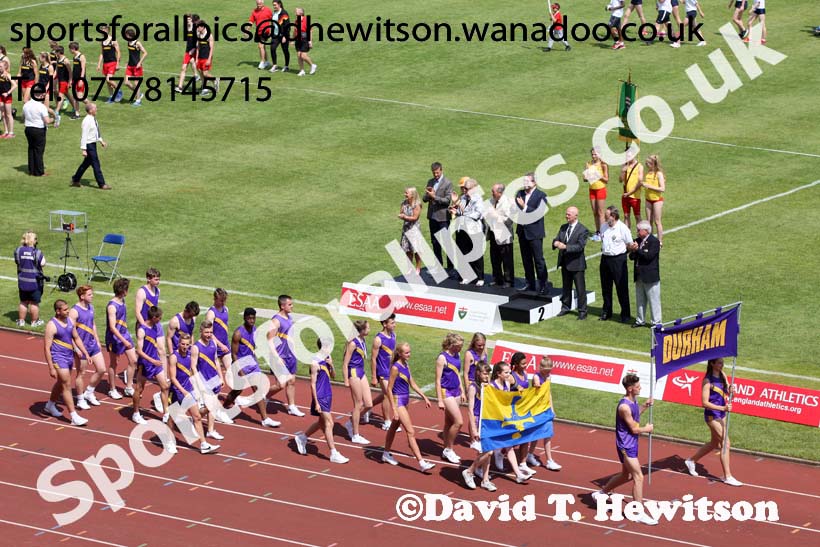 Opening ceremony, 2015 English Schools Track and Field Champs., Gateshead Stadium. Photo: David T. Hewitson/Sports for All Pics